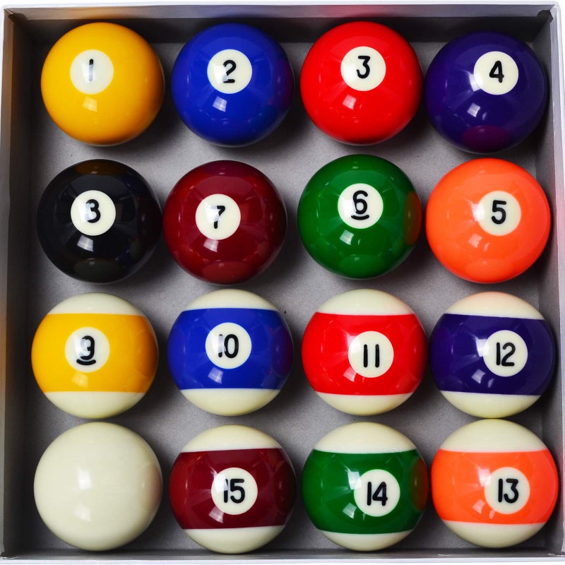 Collapsar Deluxe 2-1/4"" Billiard Pool Balls Marble-Swirl Style Billiards Ball Complete 16 Ball Set (Several Style Available) (Deluxe Set) - Image 1